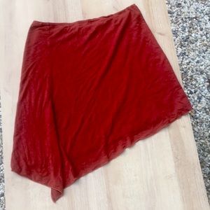 Sexy stretch cotton asymmetrical skirt